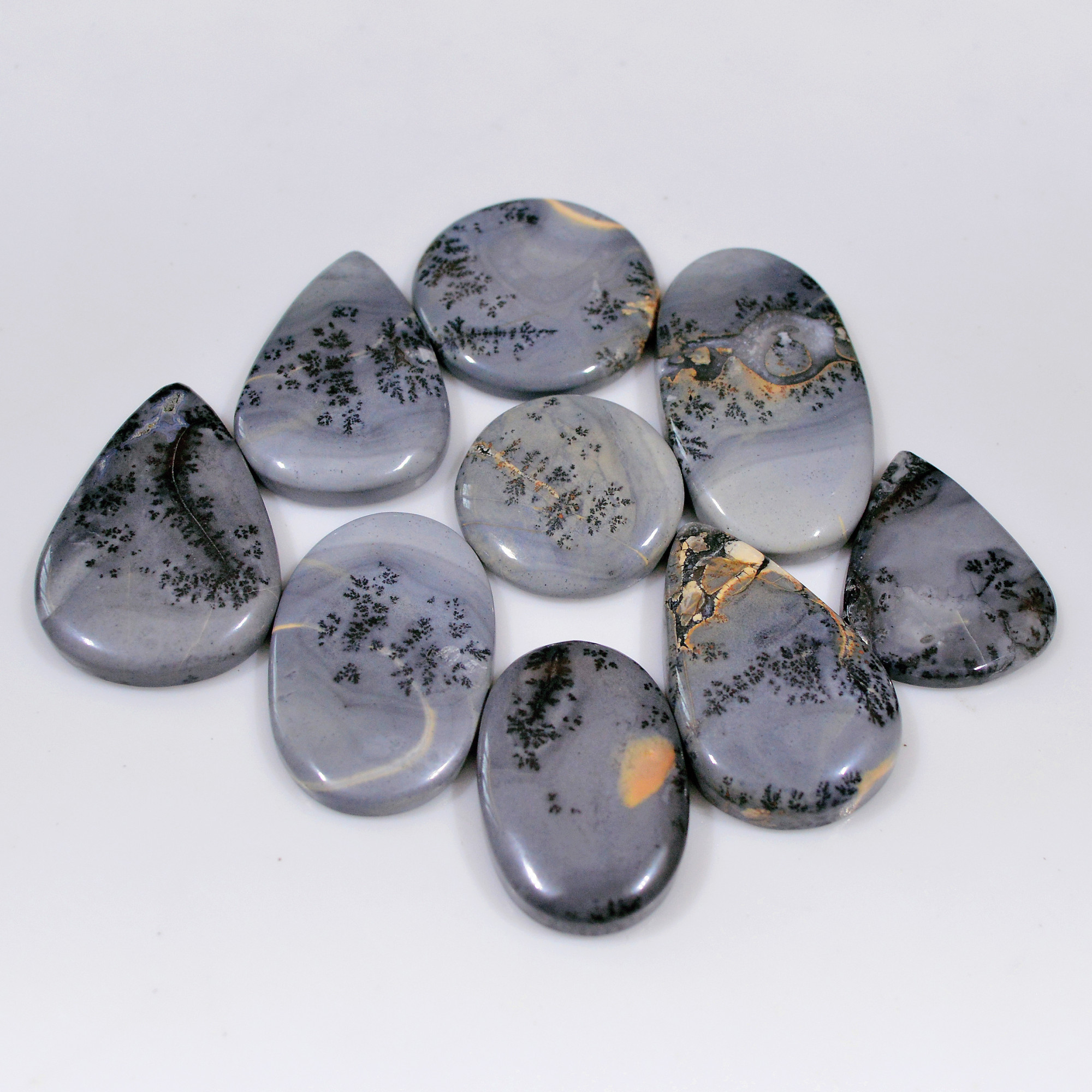 9 Pcs 333 Cts Natural Maligano Jasper Cabochon Handmade Healing and Reiki Gemstone 39x20 21x21mm 18419