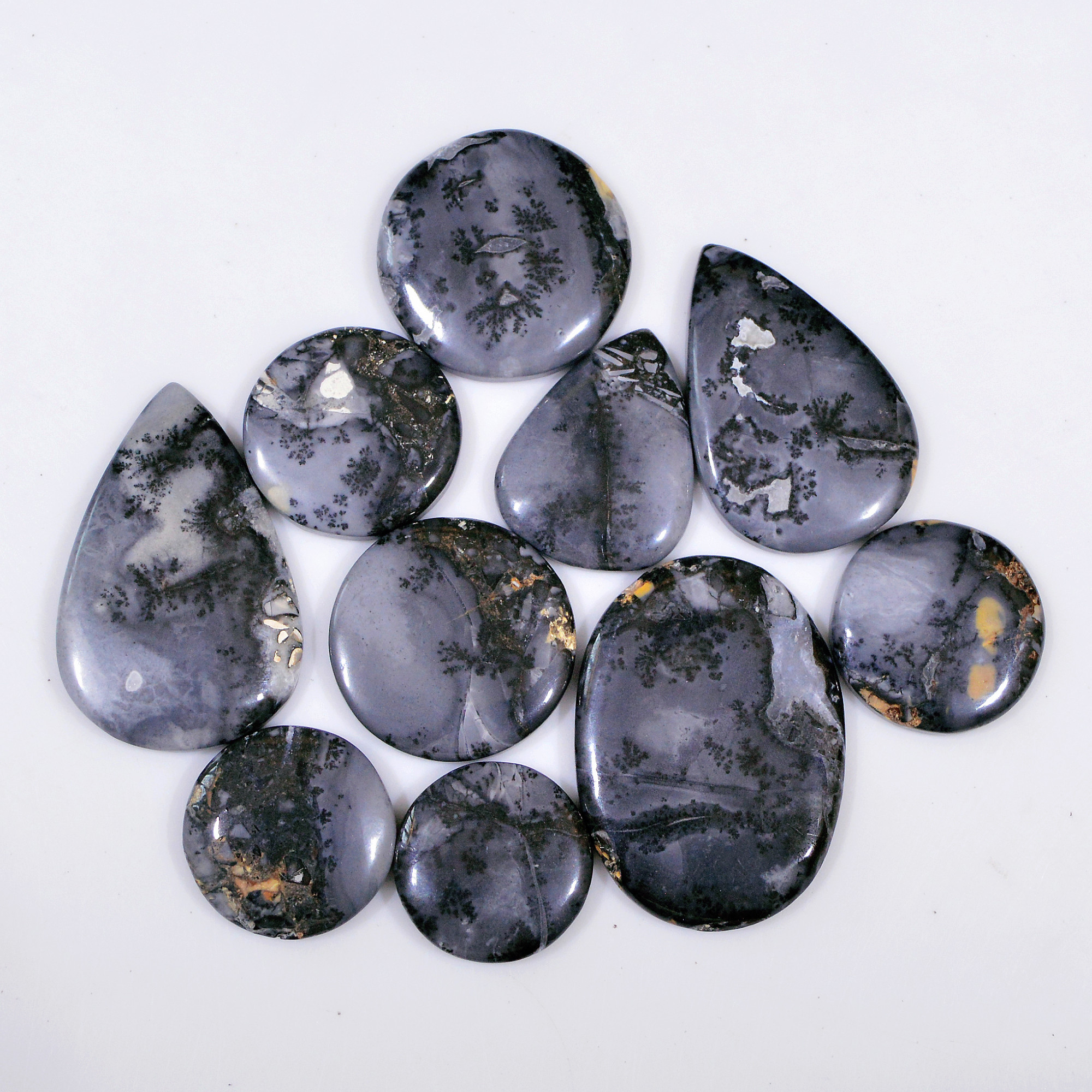 10 Pcs 315 Cts Natural Maligano Jasper Cabochon Handmade Healing and Reiki Gemstone 37x24 20x20mm 18423