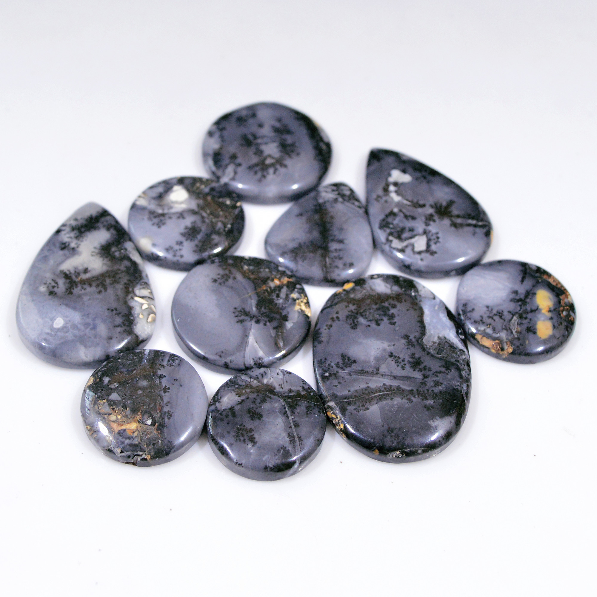 10 Pcs 315 Cts Natural Maligano Jasper Cabochon Handmade Healing and Reiki Gemstone 37x24 20x20mm 18423