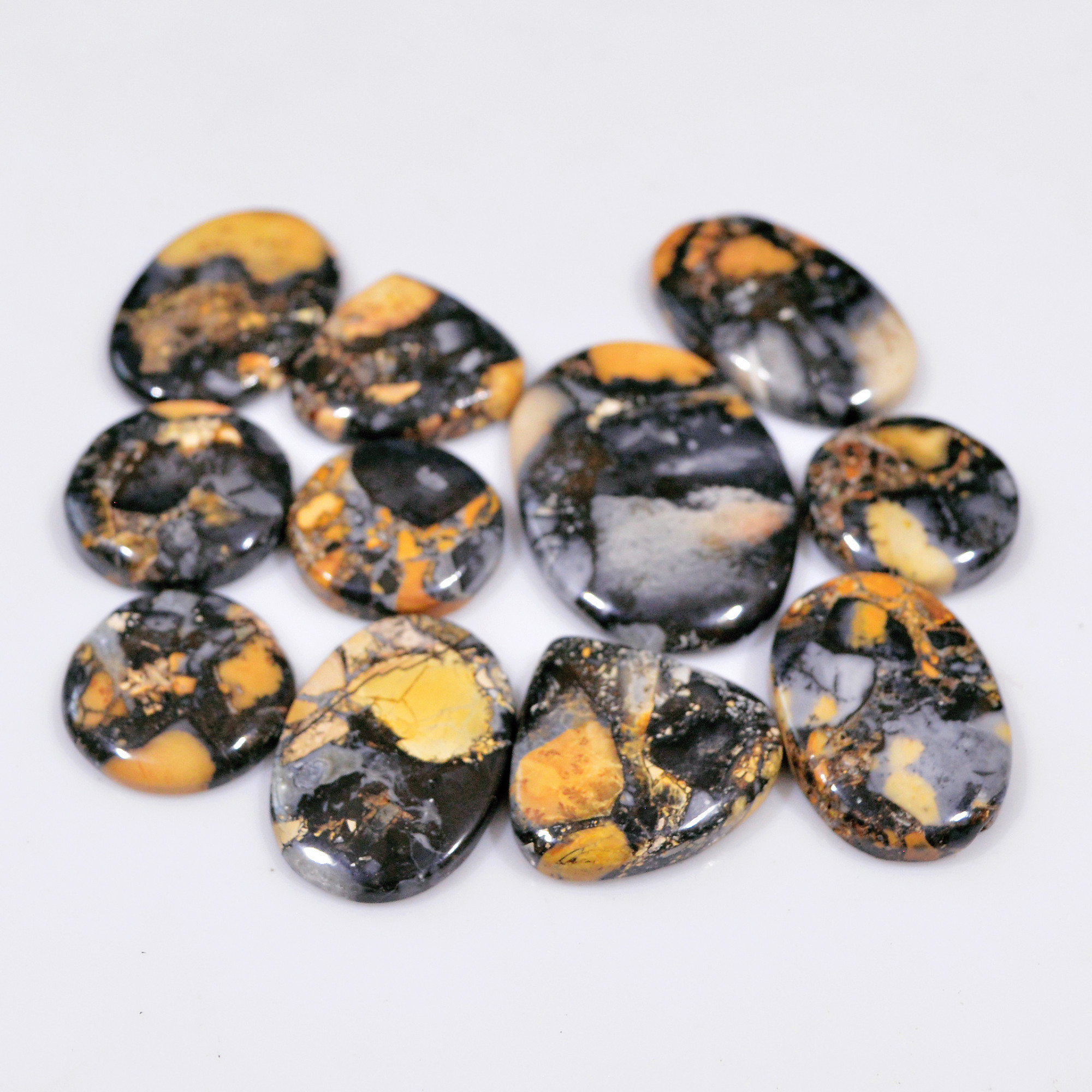 11 Pcs 291 Cts Natural Maligano Jasper Cabochon Handmade Healing and Reiki Gemstone 38x25 20x20mm 18427