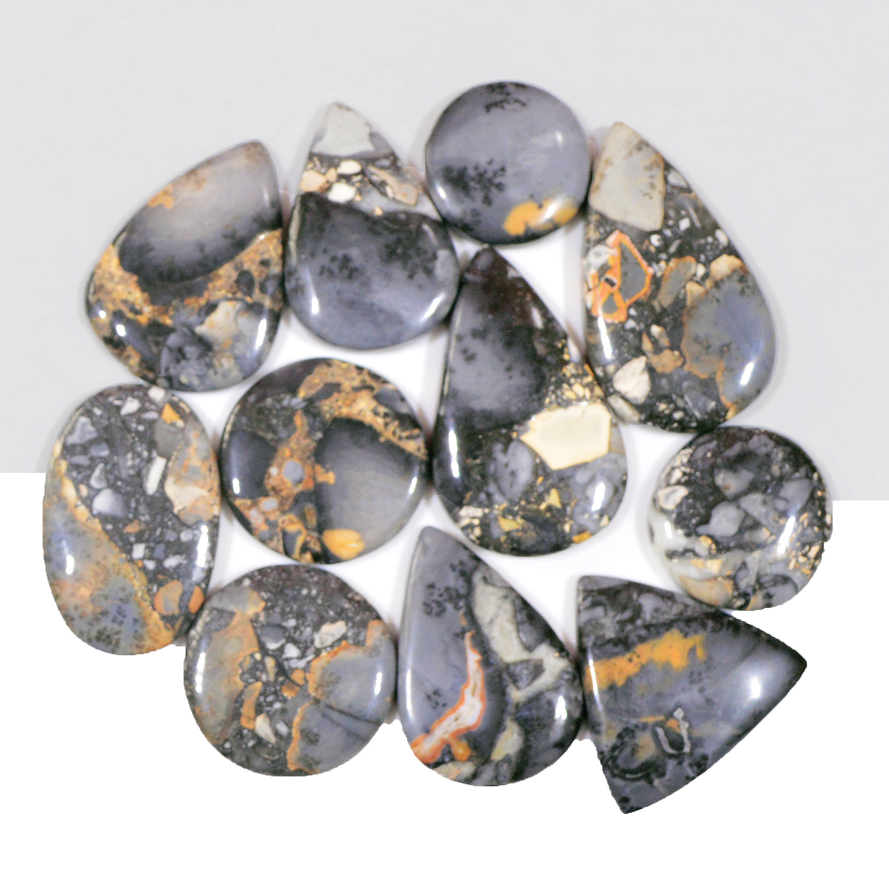 11 Pcs 319 Cts Natural Maligano Jasper Cabochon Handmade Healing and Reiki Gemstone 36x20 19x19mm 18440