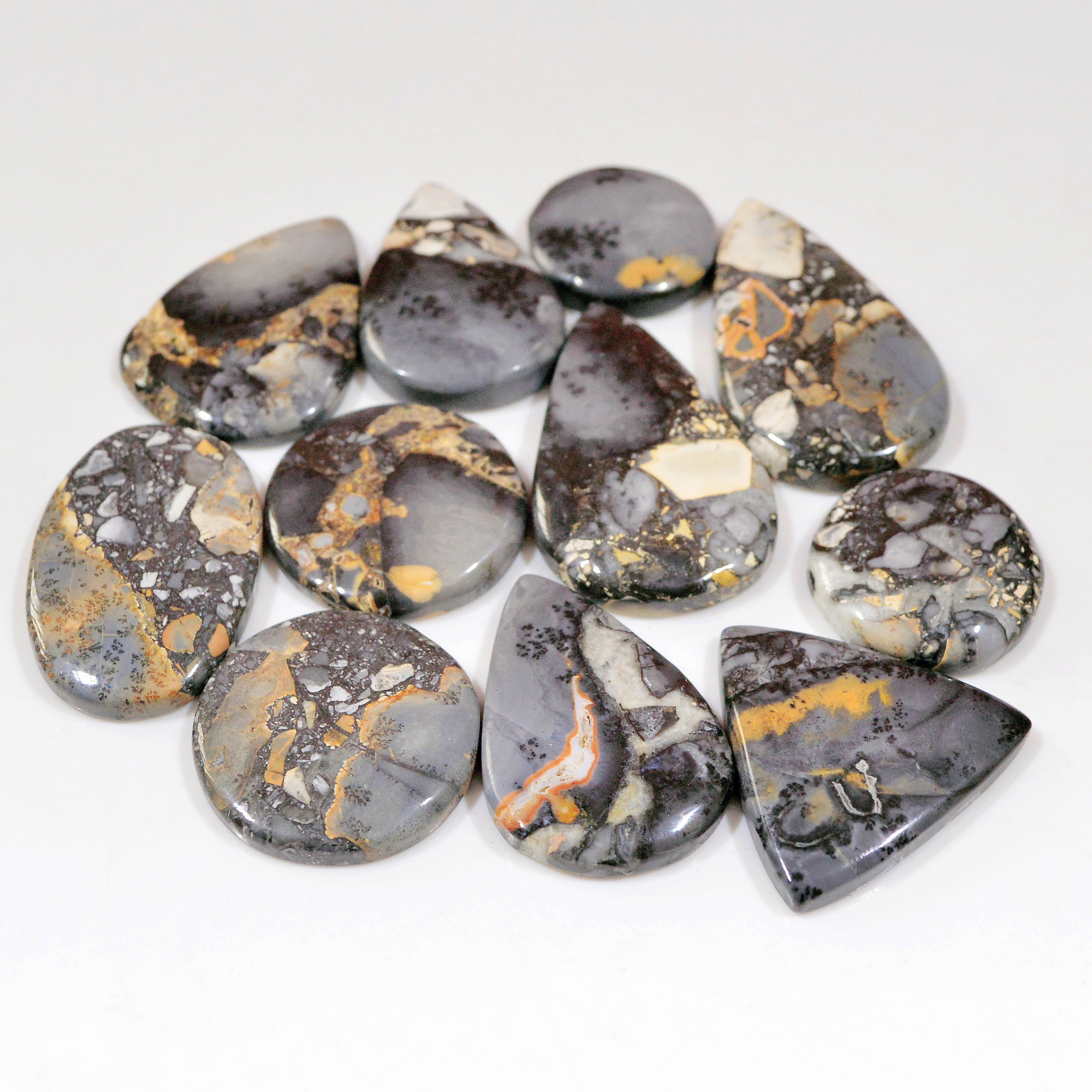 11 Pcs 319 Cts Natural Maligano Jasper Cabochon Handmade Healing and Reiki Gemstone 36x20 19x19mm 18440