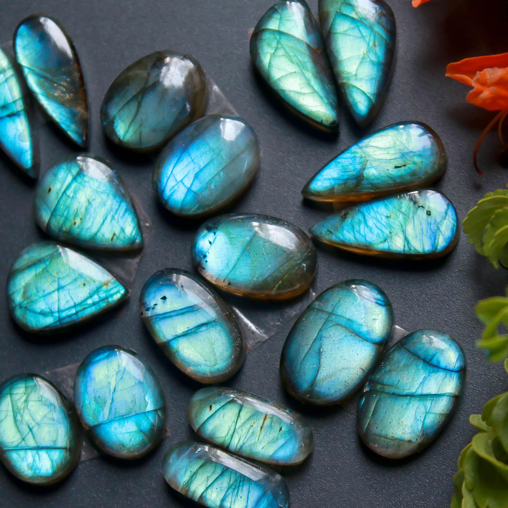 9Pairs 121Cts Natural Labradorite Gemstone Cabochon Pairs Lot 17x6 14x10mm 18471