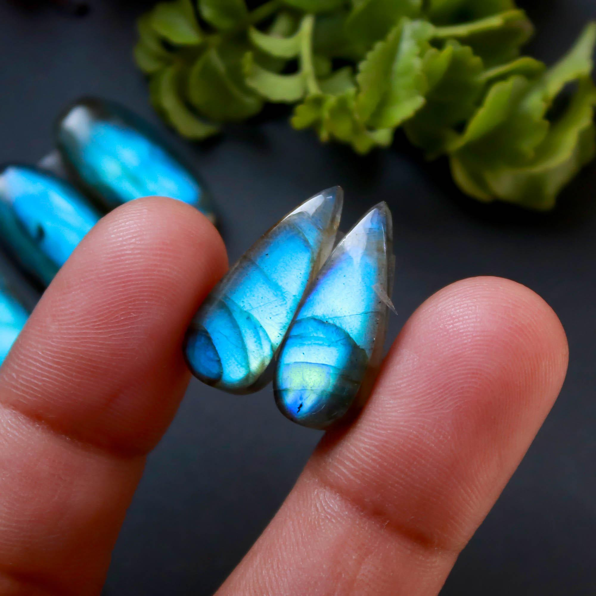 9Pairs 150Cts Natural Labradorite Gemstone Cabochon Pairs Lot 21x8 15x10mm 18474
