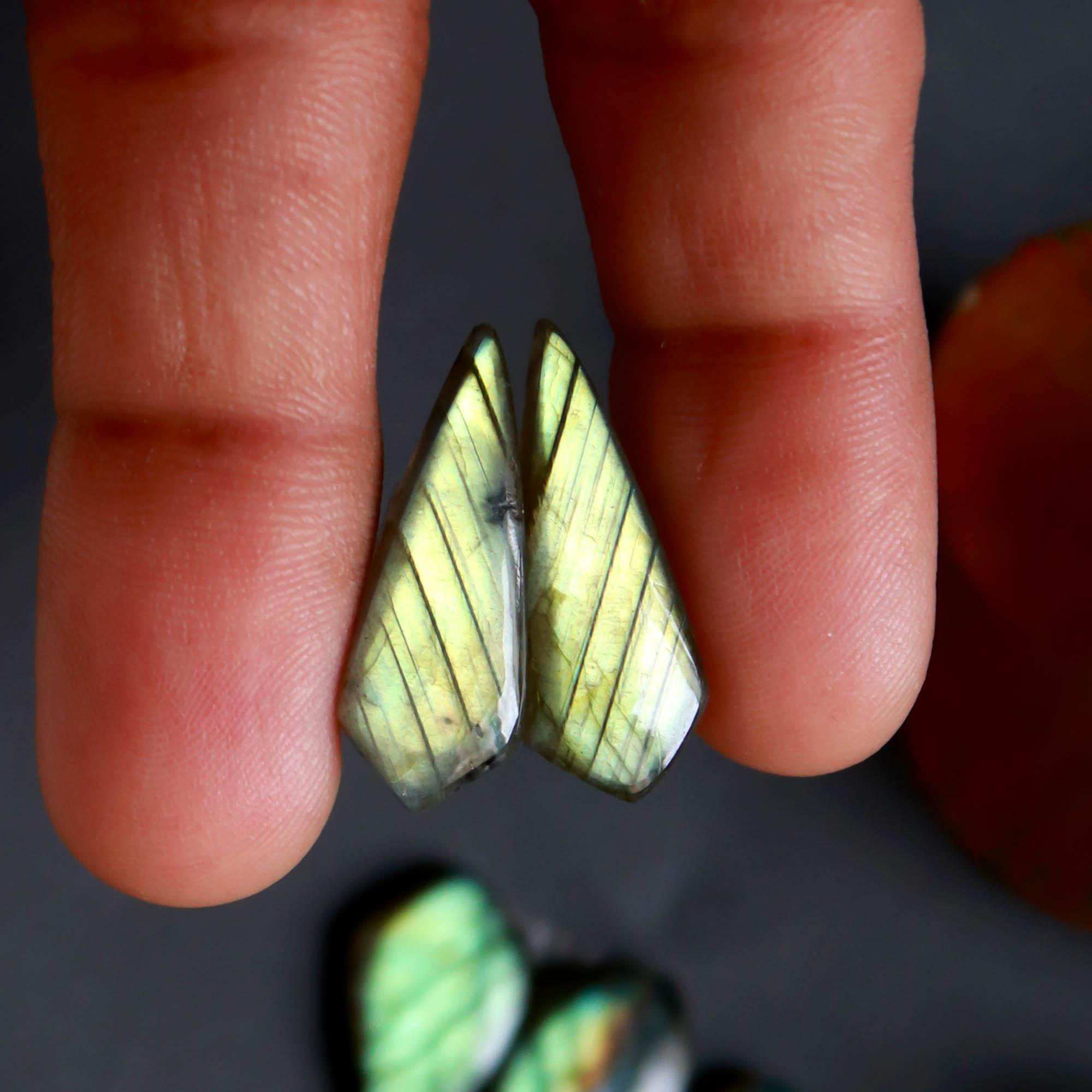 10Pairs 131Cts Natural Labradorite Gemstone Cabochon Pairs Lot 23x8 11x10mm 18477