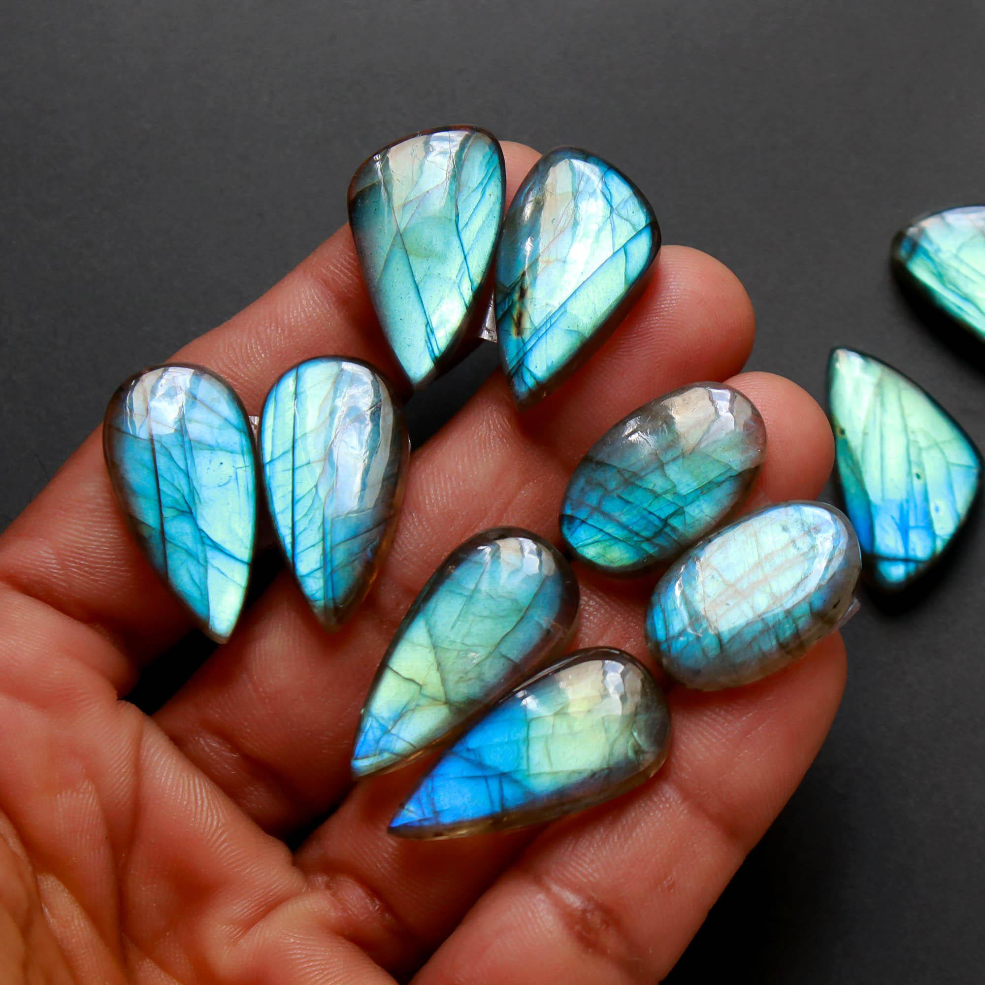 5Pairs 146Cts Natural Labradorite Gemstone Cabochon Pairs Lot 25x10 20x11mm 18481