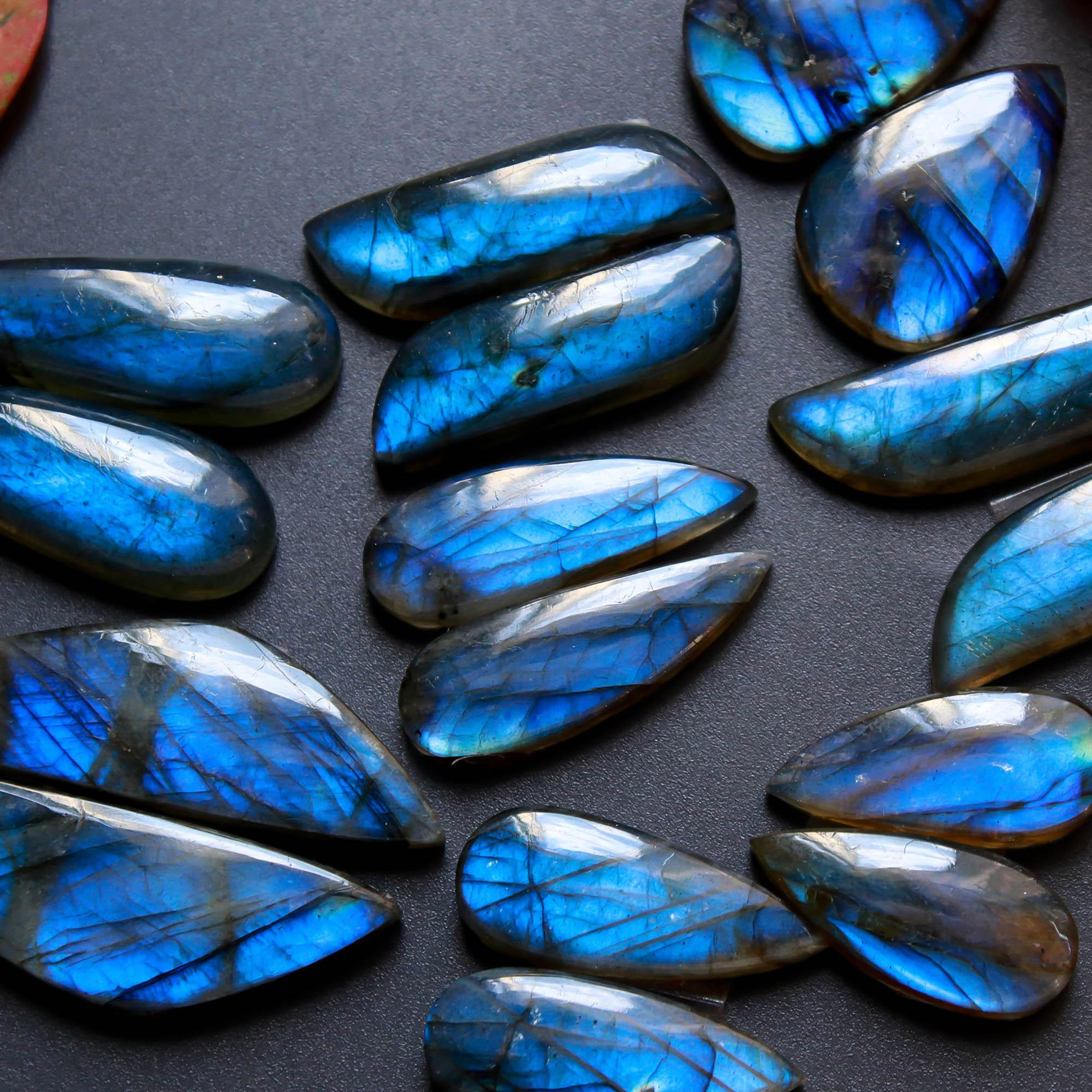 8Pairs 199Cts Natural Labradorite Gemstone Cabochon Pairs Lot 40x10 20x8mm 18540