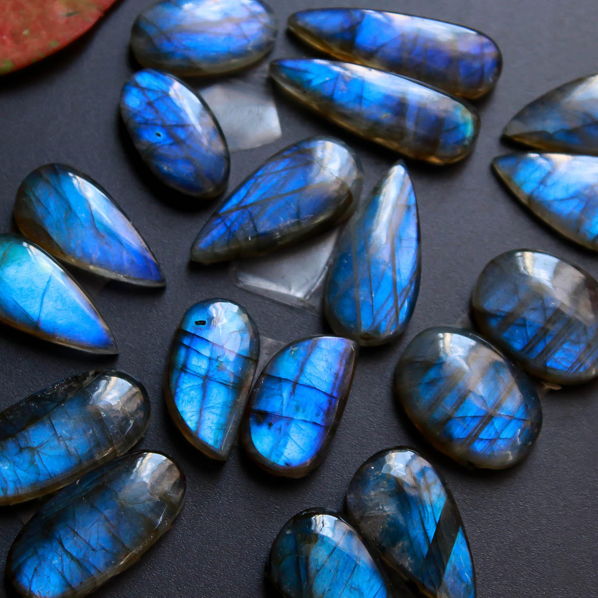 9Pairs 125Cts Natural Labradorite Gemstone Cabochon Pairs Lot 22x5 15x7mm 18542