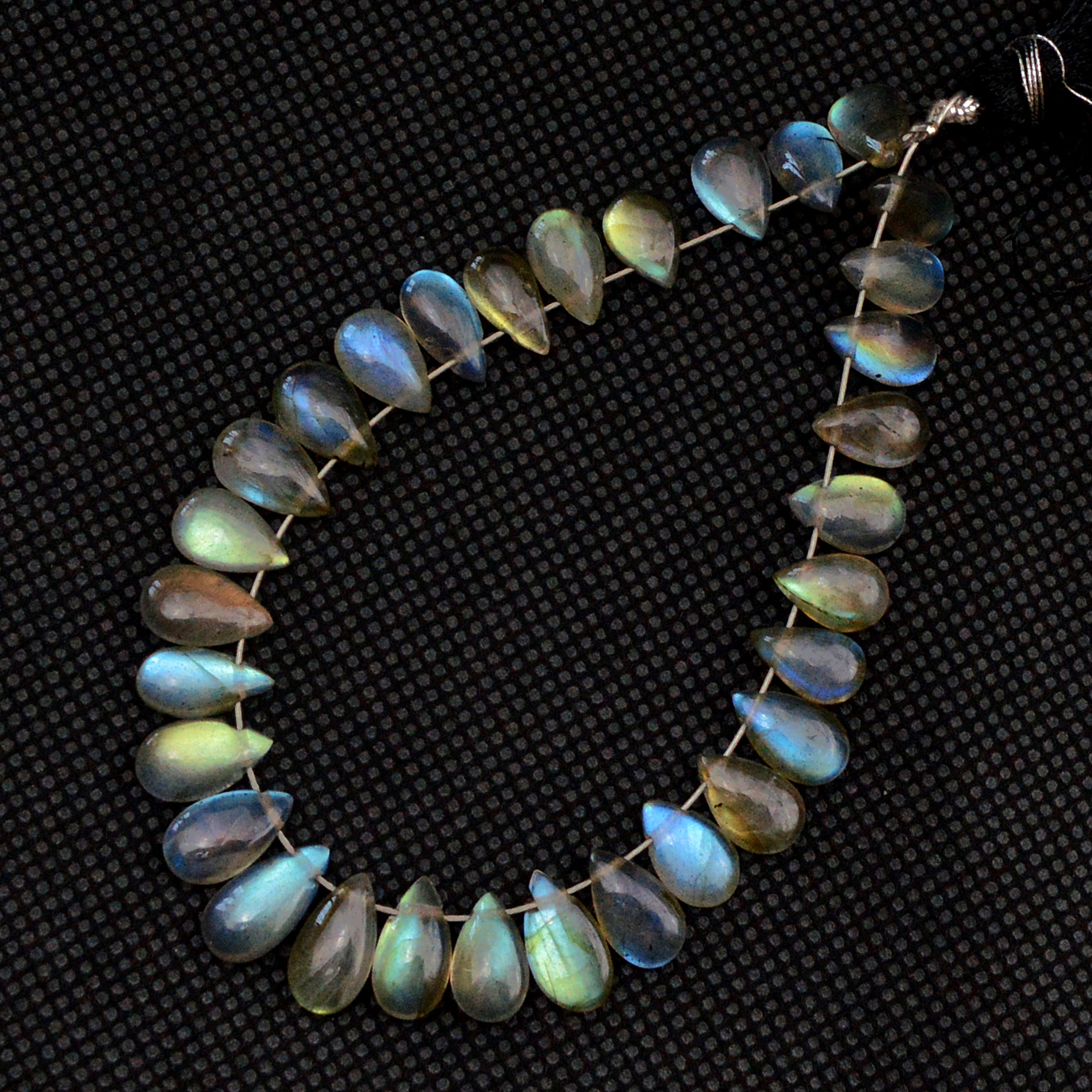 30 Pcs 40 Cts Natural Labradorite Drop Beads Side Drilled Briolette Gemstone 10x5 6x4mm 18565
