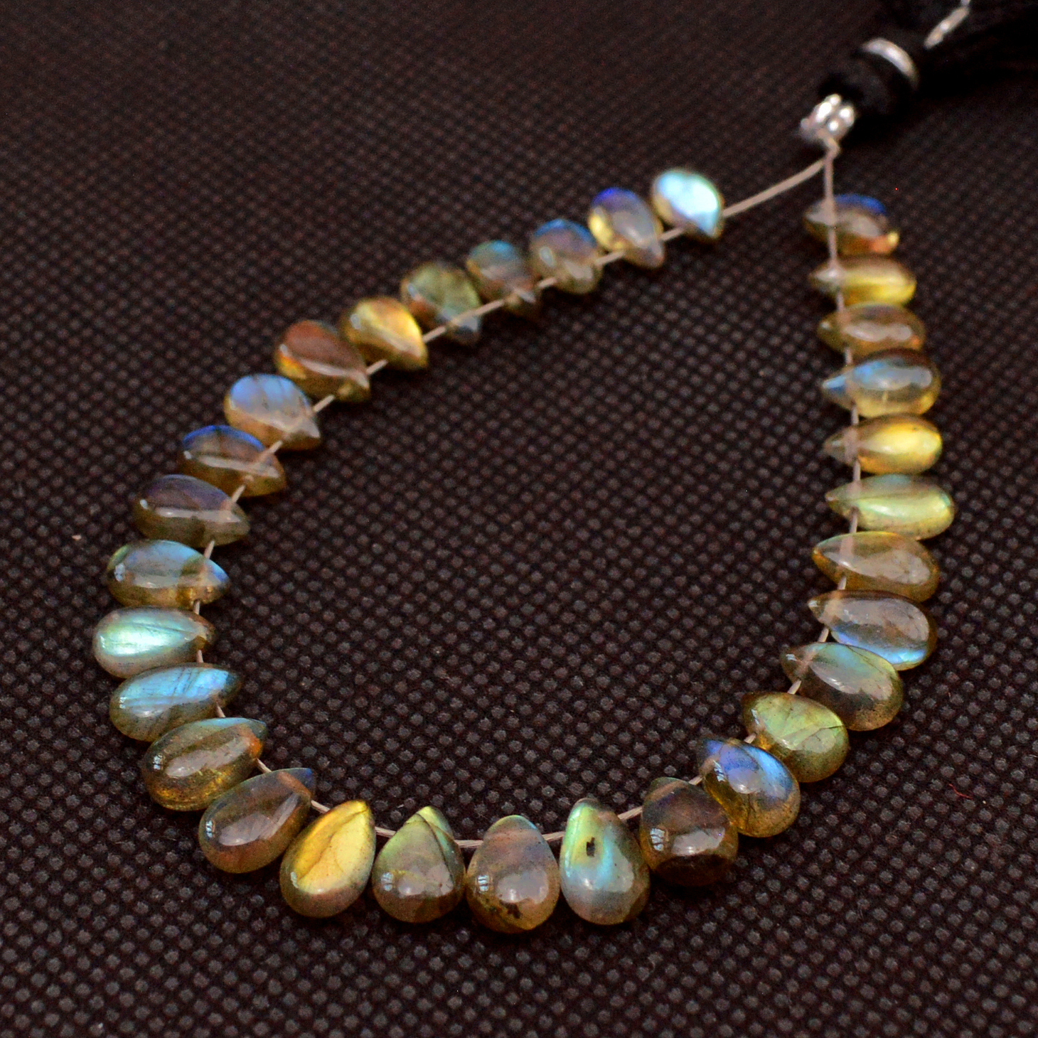 30 Pcs 40 Cts Natural Labradorite Loose Briolette Gemstone Lot 9x4 mm 18567