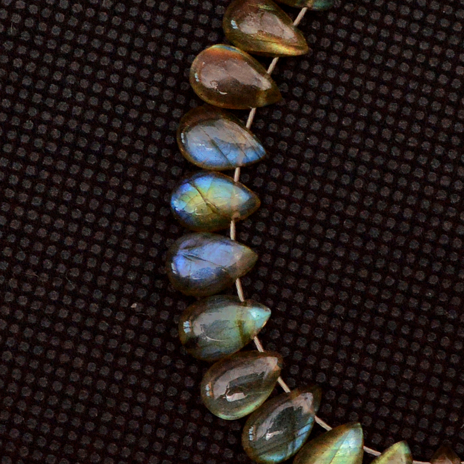 30 Pcs 40 Cts Natural Labradorite Loose Briolette Gemstone Lot 9x4 mm 18567