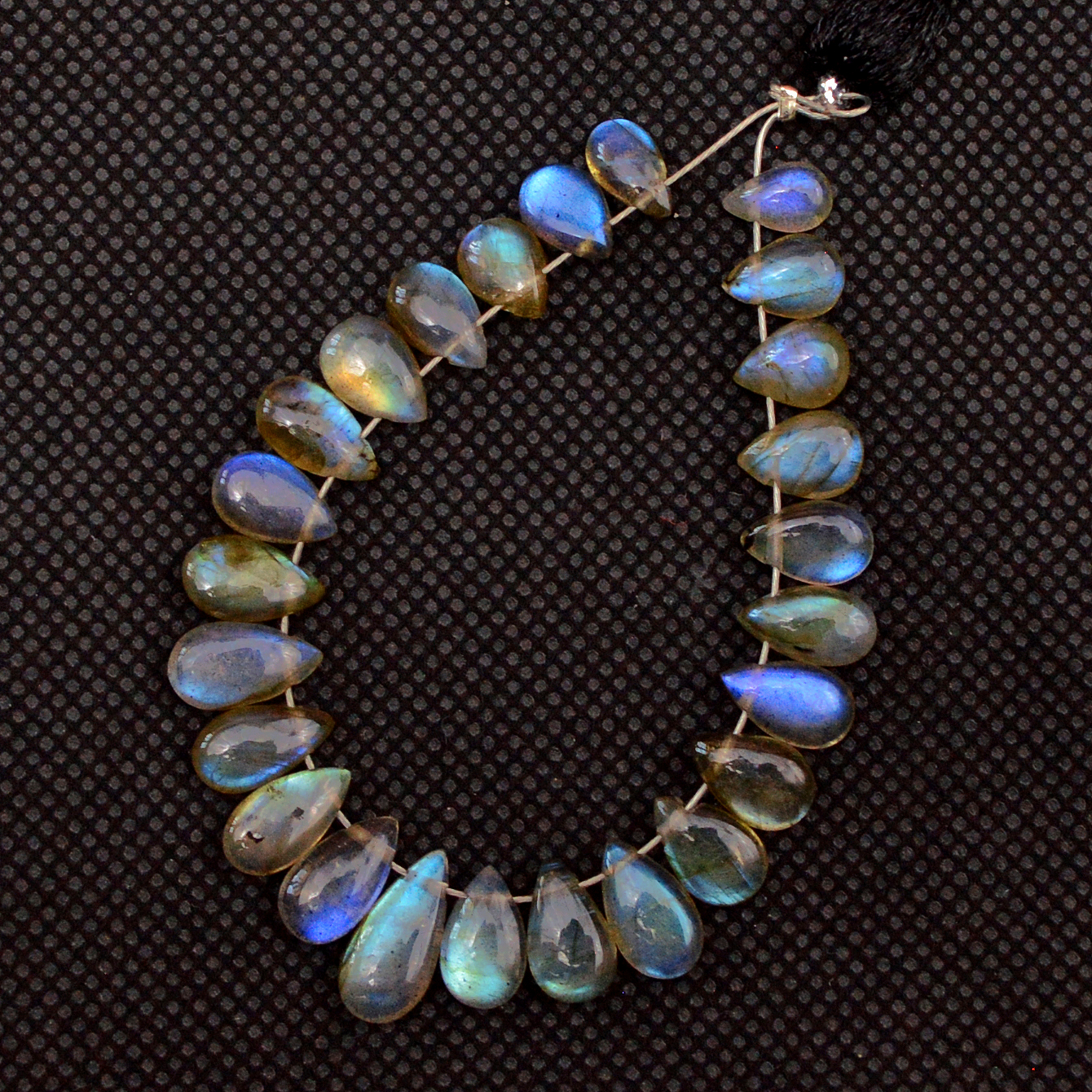 25 Pcs 33 Cts Natural Labradorite Loose Briolette Gemstone Lot 10x5 6x5mm 18568