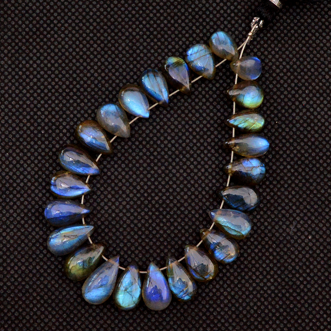 25 Pcs 64 Cts Natural Labradorite Drop Beads Side Drilled Briolette Gemstone 10x5 5x4mm 18569