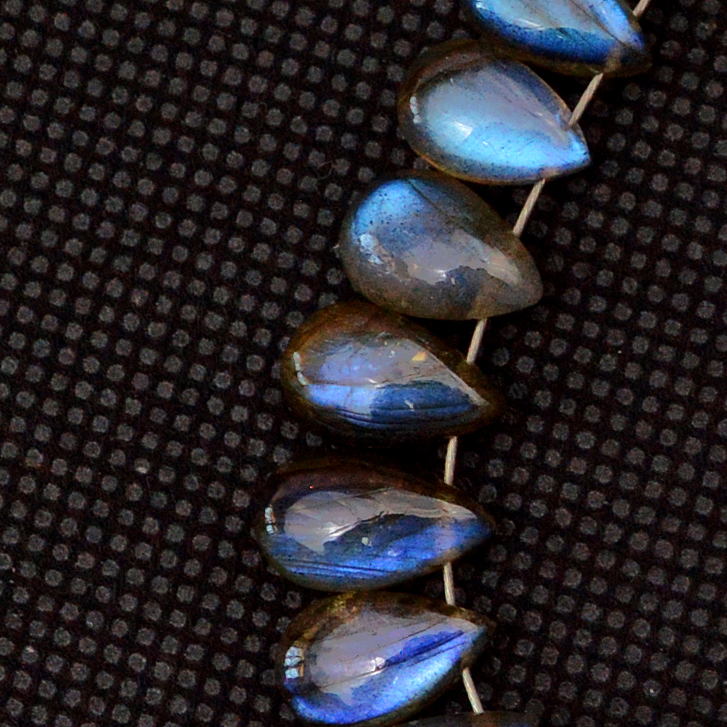 25 Pcs 64 Cts Natural Labradorite Drop Beads Side Drilled Briolette Gemstone 10x5 5x4mm 18569