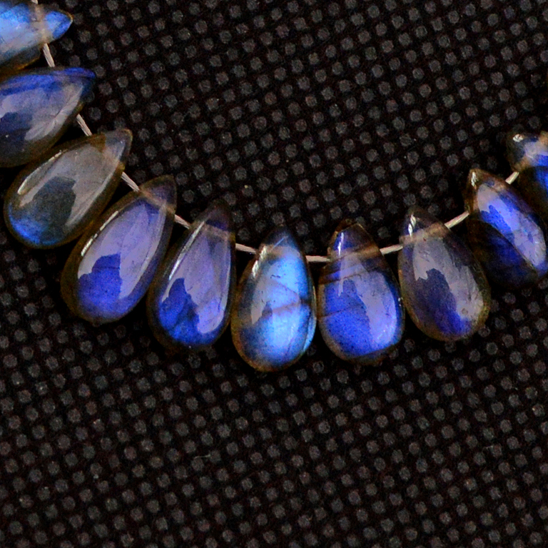 30 Pcs 43 Cts Natural Labradorite Drop Beads Side Drilled Briolette Gemstone 10x5 5x4mm 18571