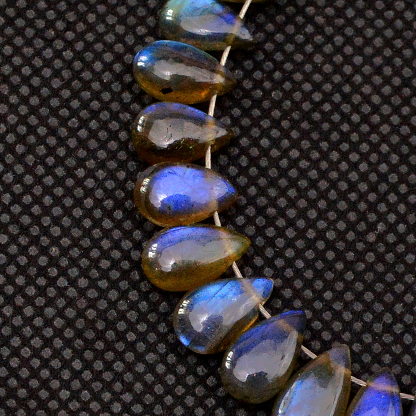 30 Pcs 43 Cts Natural Labradorite Drop Beads Side Drilled Briolette Gemstone 10x5 5x4mm 18571