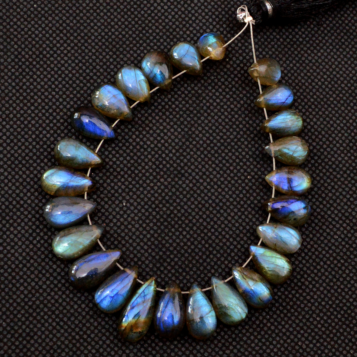 23 Pcs 95 Cts Natural Labradorite Drop Beads Side Drilled Briolette Gemstone 15x5 8x5mm 18582
