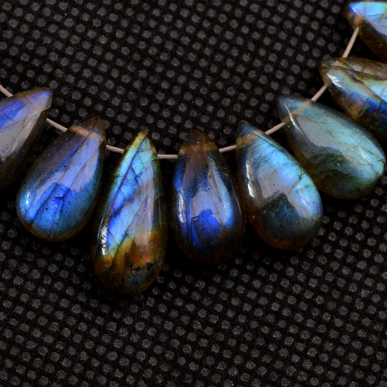 23 Pcs 95 Cts Natural Labradorite Drop Beads Side Drilled Briolette Gemstone 15x5 8x5mm 18582