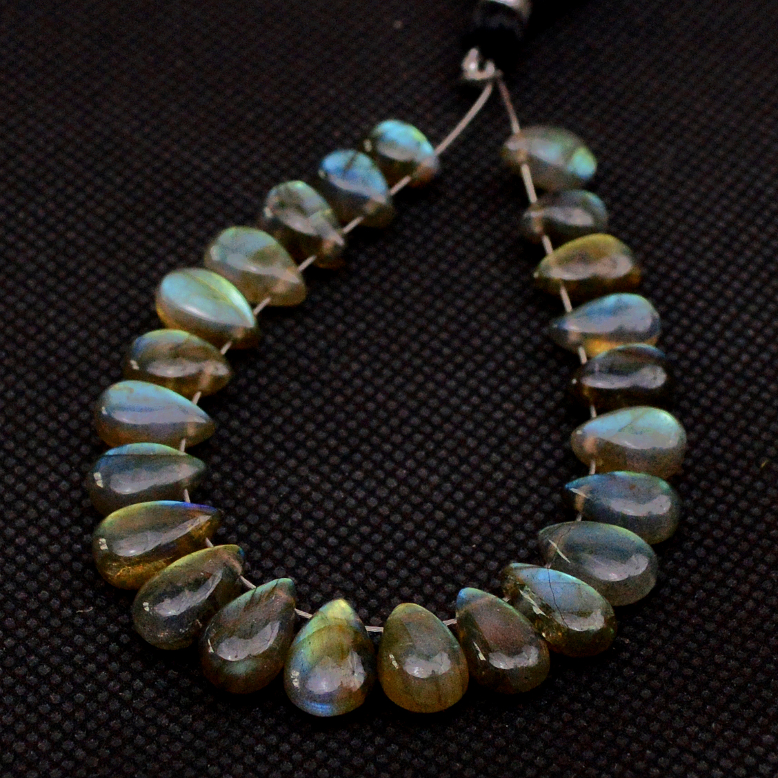 23 Pcs 53 Cts Natural Labradorite Drop Beads Side Drilled Briolette Gemstone 10x5 6x4mm 18584