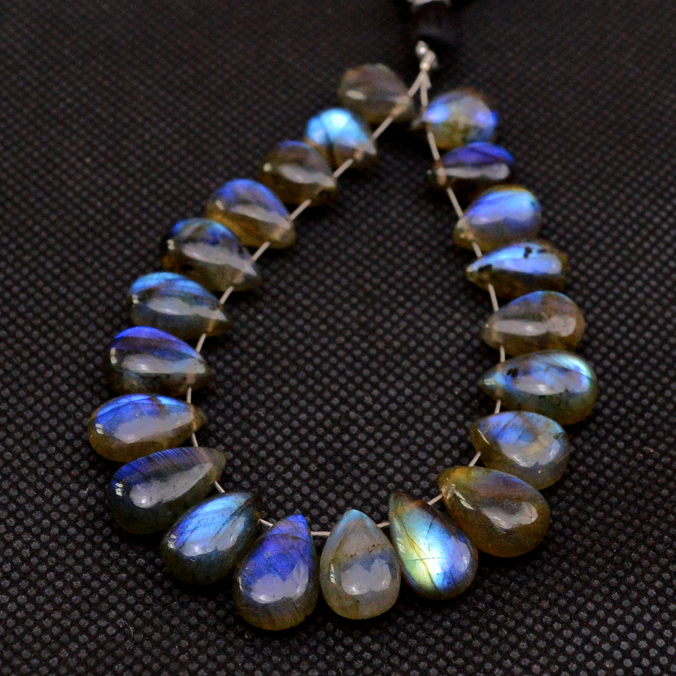21 Pcs 86 Cts Natural Labradorite Drop Beads Side Drilled Briolette Gemstone 11x6 10x6mm 18585