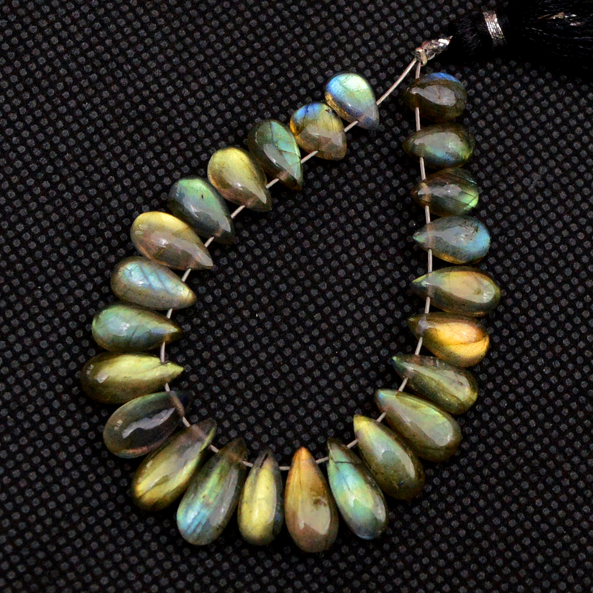 23 Pcs 47 Cts Natural Labradorite Drop Beads Side Drilled Briolette Gemstone 10x5 6x5mm 18587