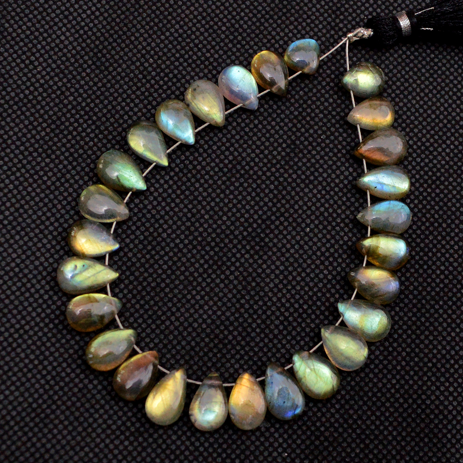 20 Pcs 75 Cts Natural Labradorite Drop Beads Side Drilled Briolette Gemstone 10x5 5x5mm 18589