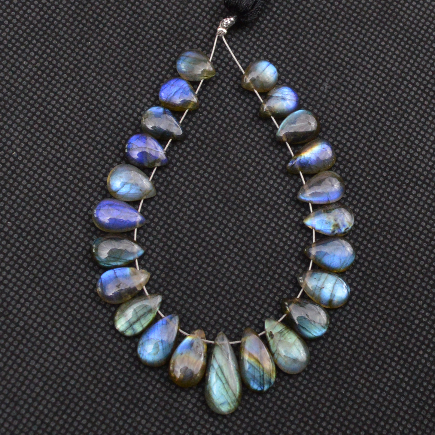 23 Pcs 56 Cts Natural Labradorite Side Drill Tear Drop Briolette Healing Crystal 15x5 6x5mm 18590
