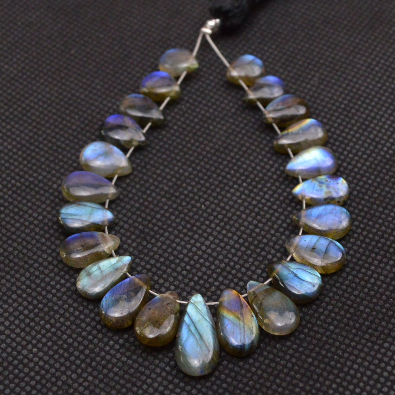 23 Pcs 56 Cts Natural Labradorite Side Drill Tear Drop Briolette Healing Crystal 15x5 6x5mm 18590