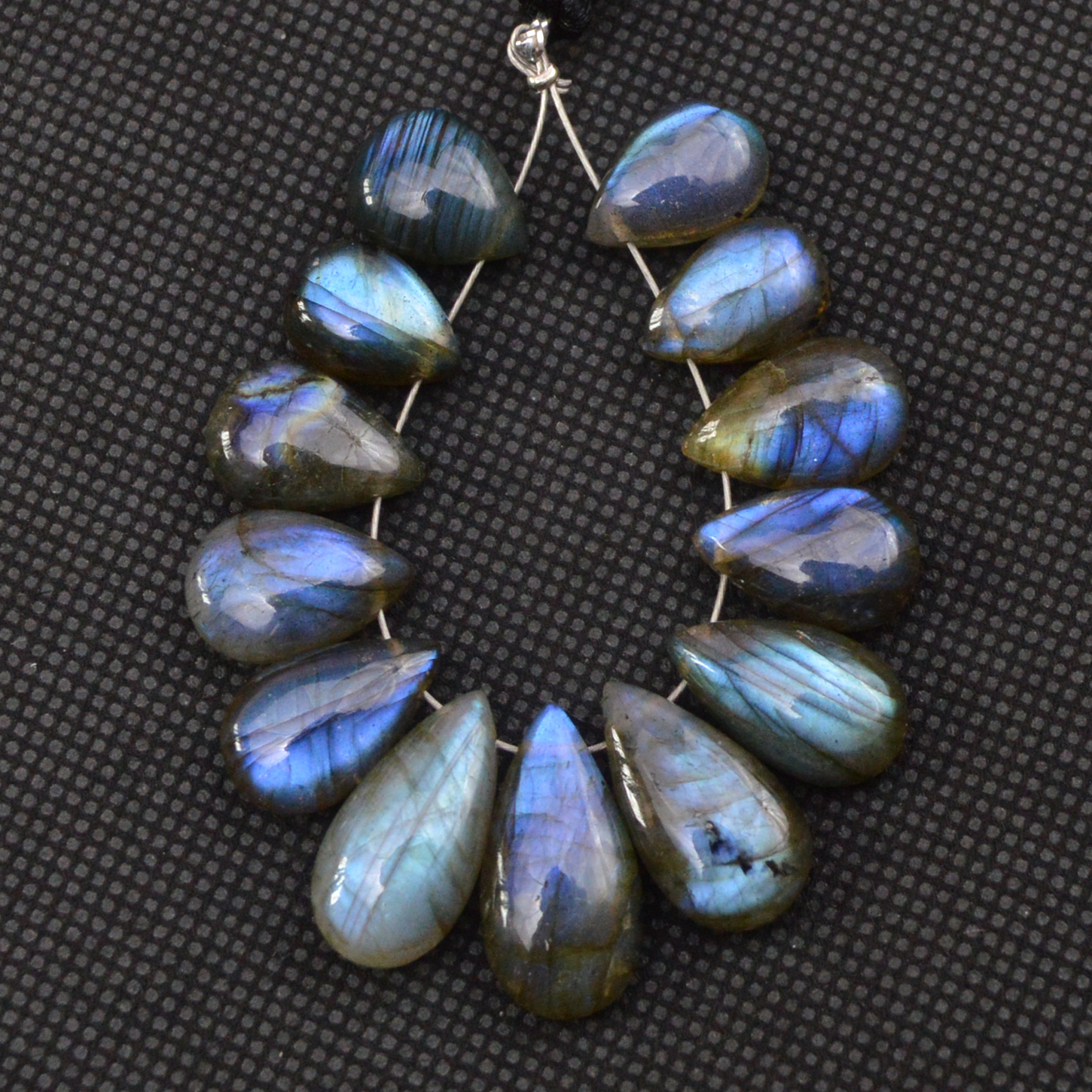 13 Pcs 95 Cts Natural Labradorite Side Drill Tear Drop Briolette Healing Crystal 20x9 10x9mm 18592