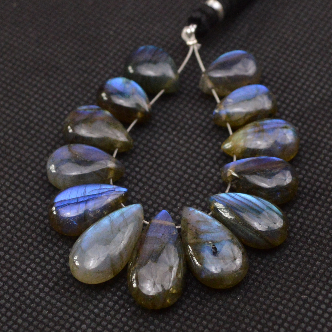 13 Pcs 95 Cts Natural Labradorite Side Drill Tear Drop Briolette Healing Crystal 20x9 10x9mm 18592