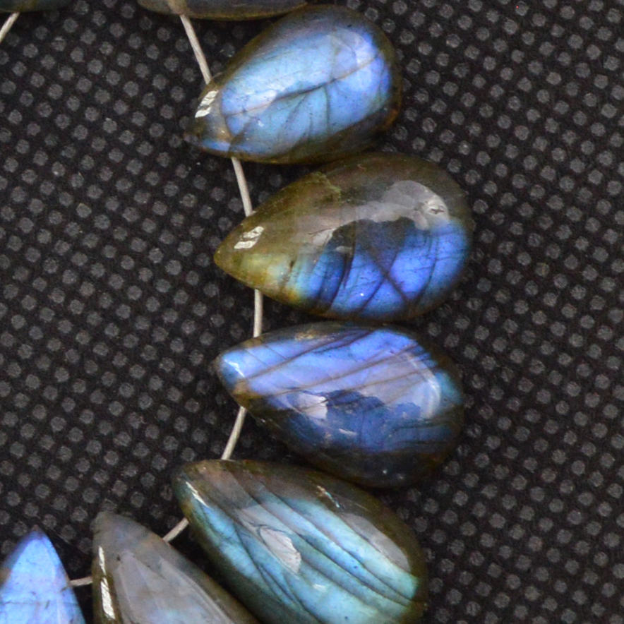 13 Pcs 95 Cts Natural Labradorite Side Drill Tear Drop Briolette Healing Crystal 20x9 10x9mm 18592