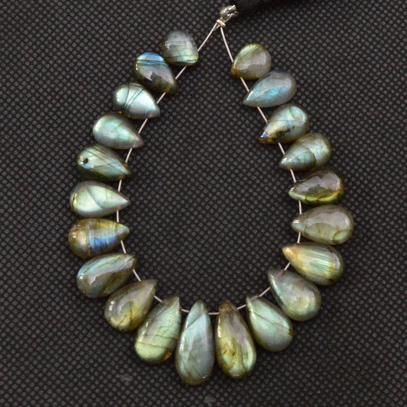 21 Pcs 95 Cts Natural Labradorite Side Drill Tear Drop Briolette Healing Crystal 15x6 7x5mm 18595