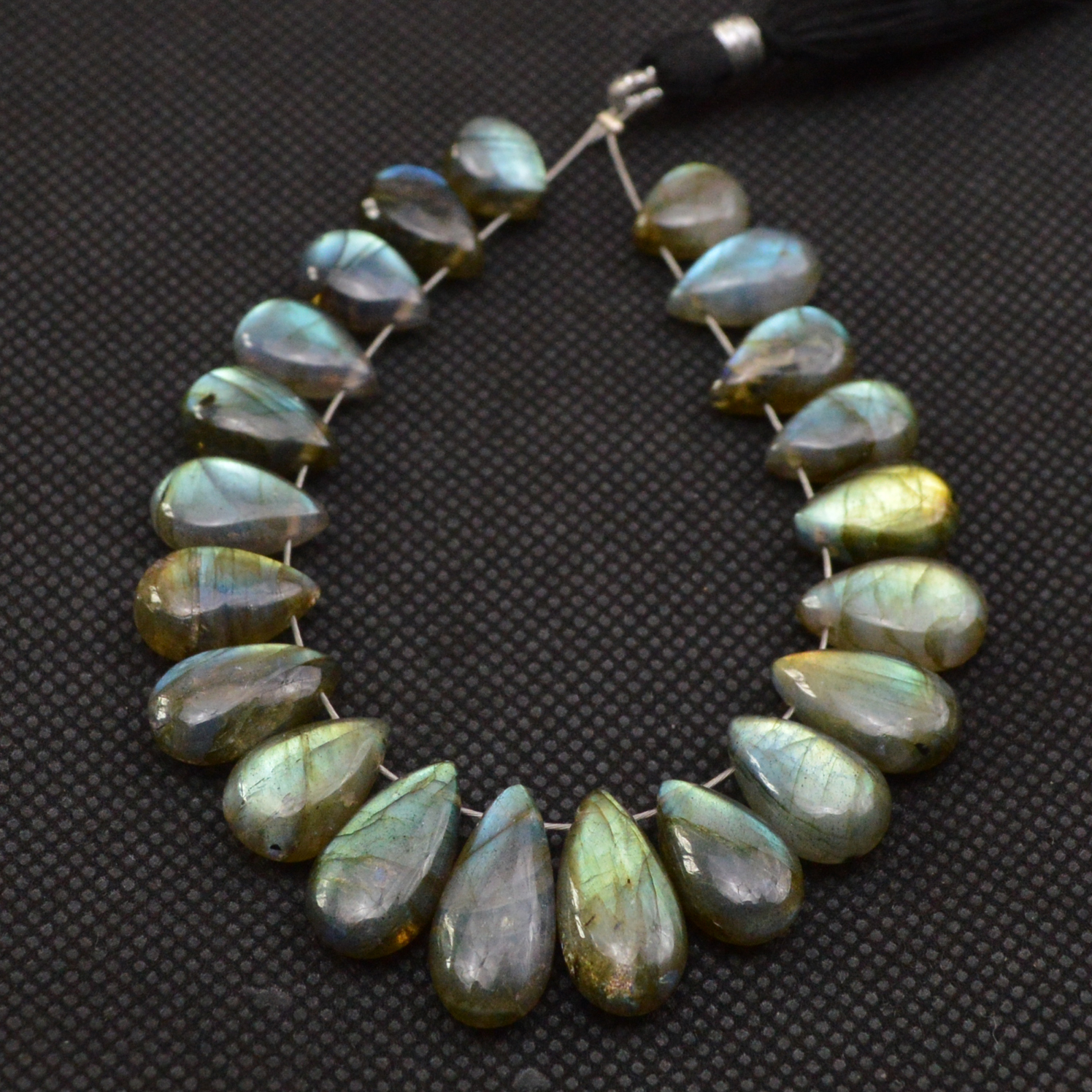 21 Pcs 95 Cts Natural Labradorite Side Drill Tear Drop Briolette Healing Crystal 15x6 7x5mm 18595