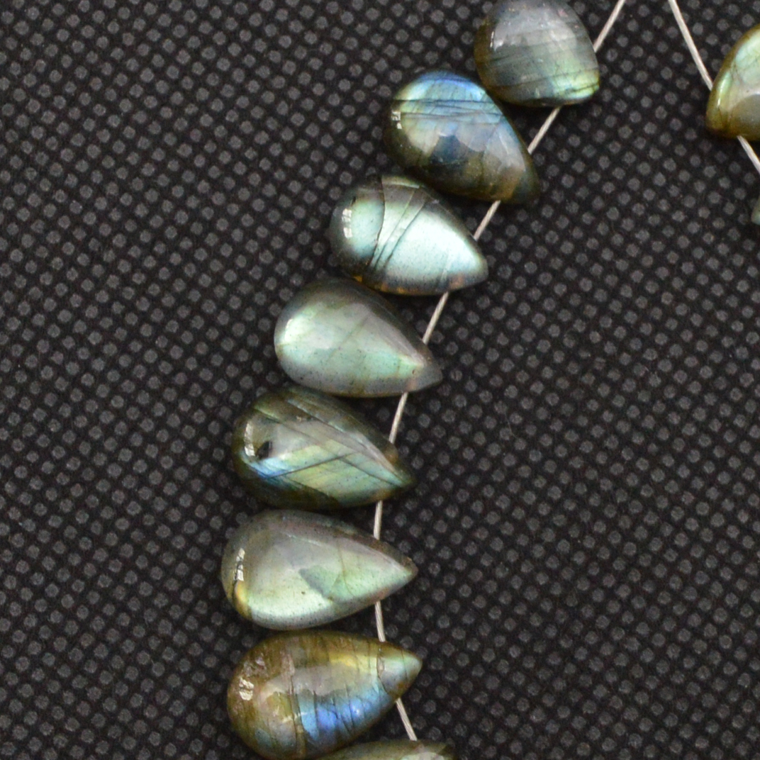 21 Pcs 95 Cts Natural Labradorite Side Drill Tear Drop Briolette Healing Crystal 15x6 7x5mm 18595