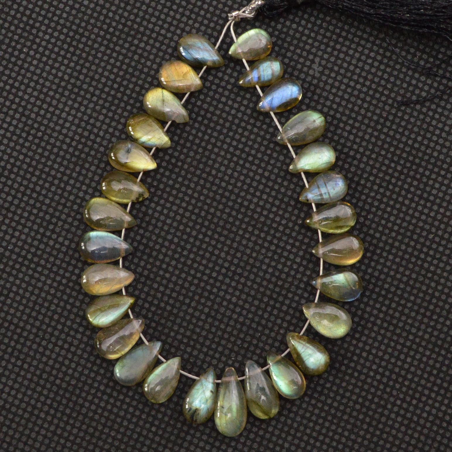 28 Pcs 41 Cts Natural Labradorite Side Drill Tear Drop Briolette Healing Crystal 10x5 6x4mm 18597