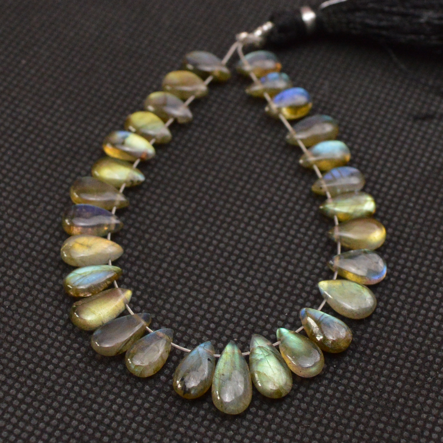28 Pcs 41 Cts Natural Labradorite Side Drill Tear Drop Briolette Healing Crystal 10x5 6x4mm 18597