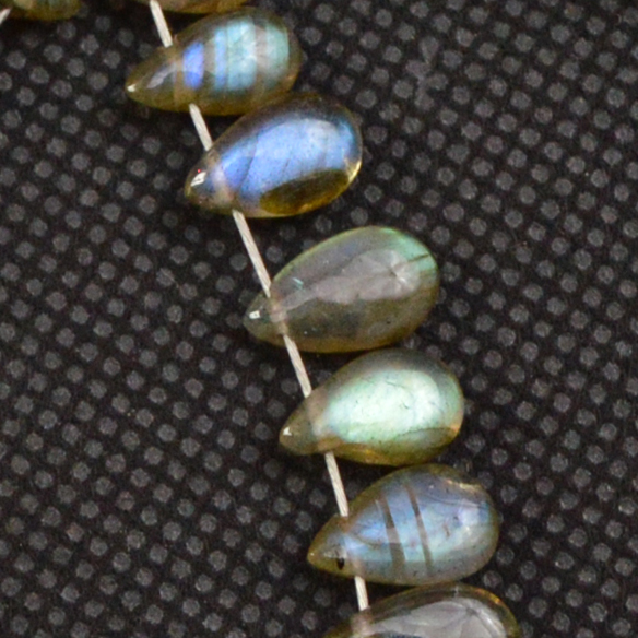 28 Pcs 41 Cts Natural Labradorite Side Drill Tear Drop Briolette Healing Crystal 10x5 6x4mm 18597