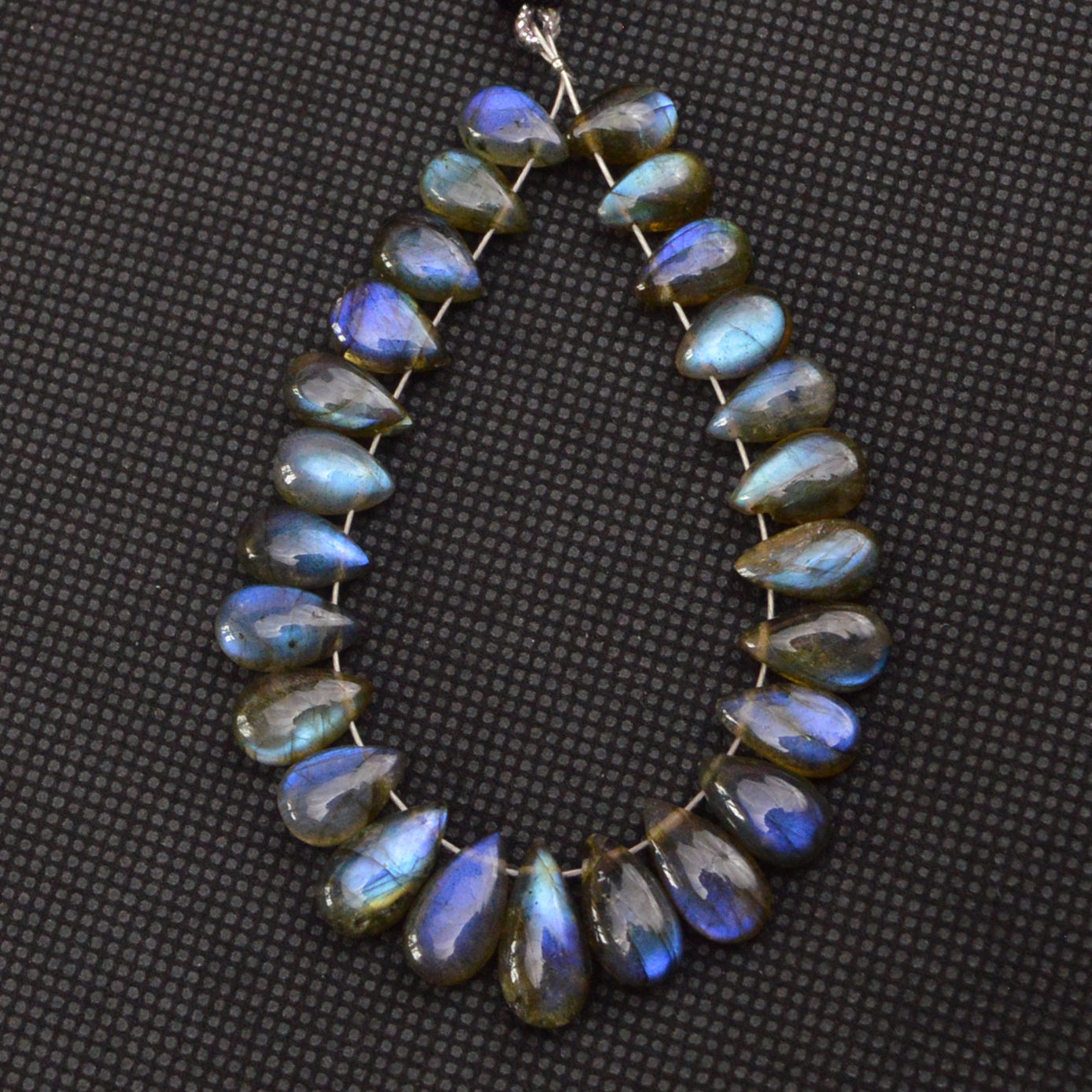 25 Pcs 63 Cts Natural Labradorite Side Drill Tear Drop Briolette Healing Crystal 11x5 9x5mm 18598