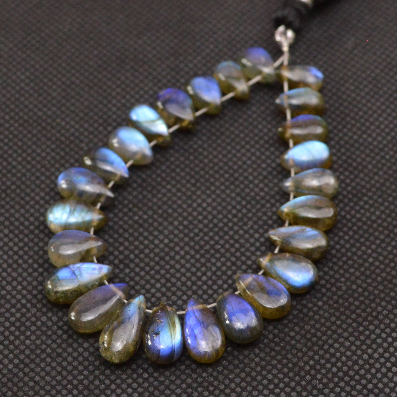 25 Pcs 63 Cts Natural Labradorite Side Drill Tear Drop Briolette Healing Crystal 11x5 9x5mm 18598