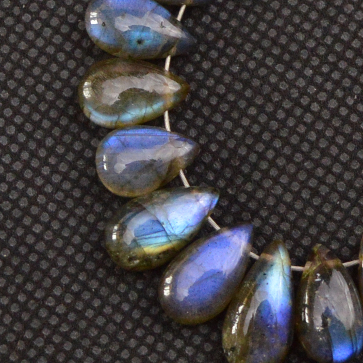 25 Pcs 63 Cts Natural Labradorite Side Drill Tear Drop Briolette Healing Crystal 11x5 9x5mm 18598