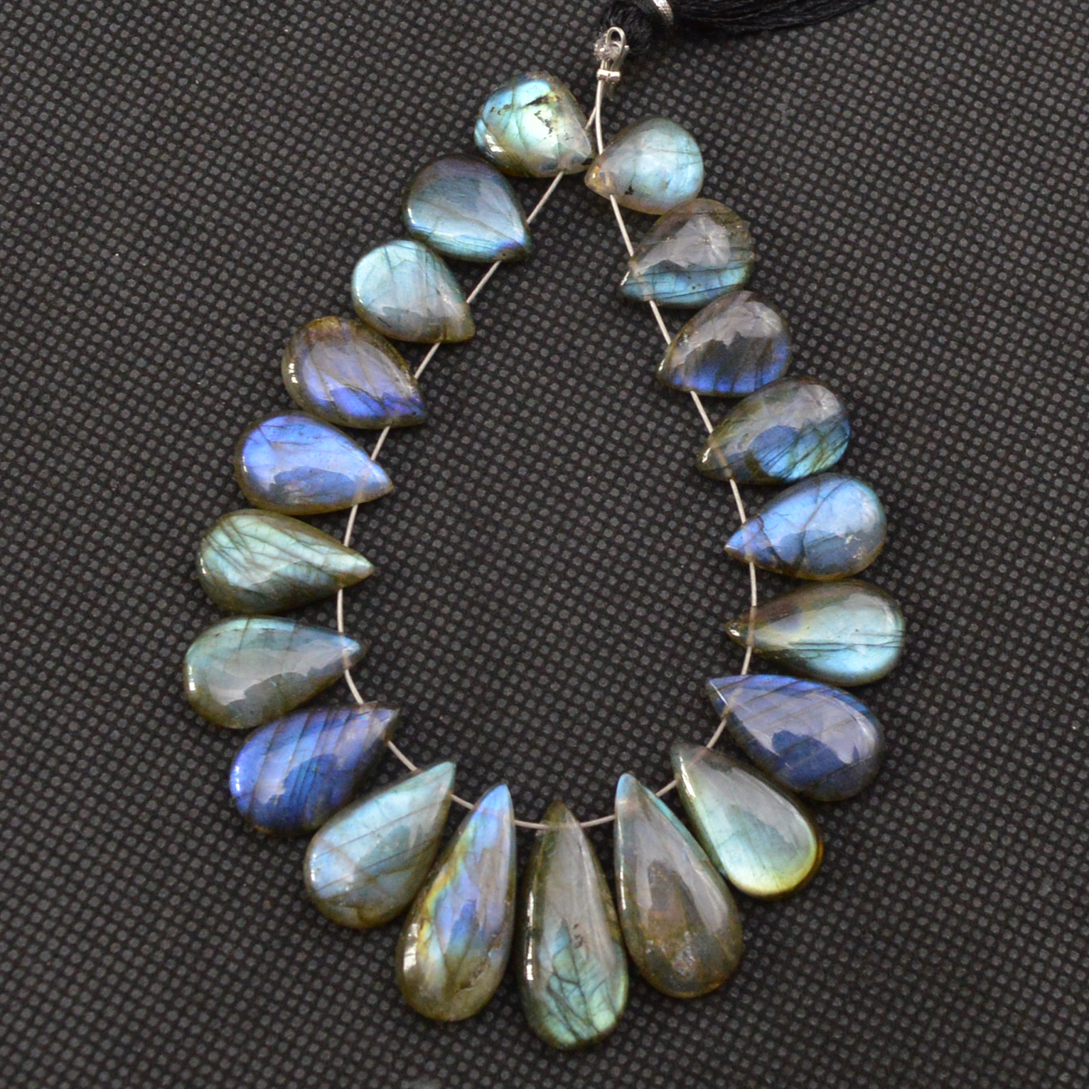 20 Pcs 119 Cts Natural Labradorite Side Drill Tear Drop Briolette Healing Crystal 20x9 10x8mm 18600