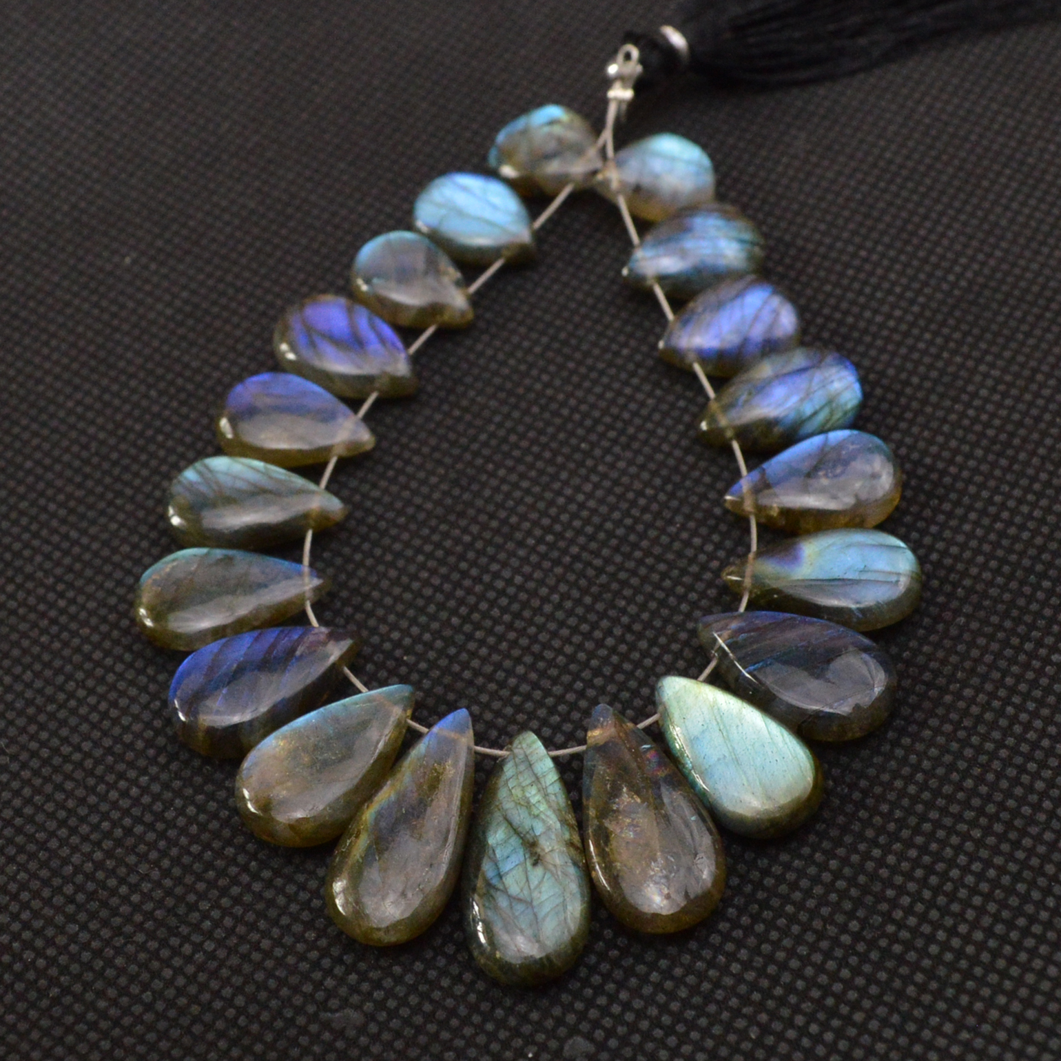 20 Pcs 119 Cts Natural Labradorite Side Drill Tear Drop Briolette Healing Crystal 20x9 10x8mm 18600