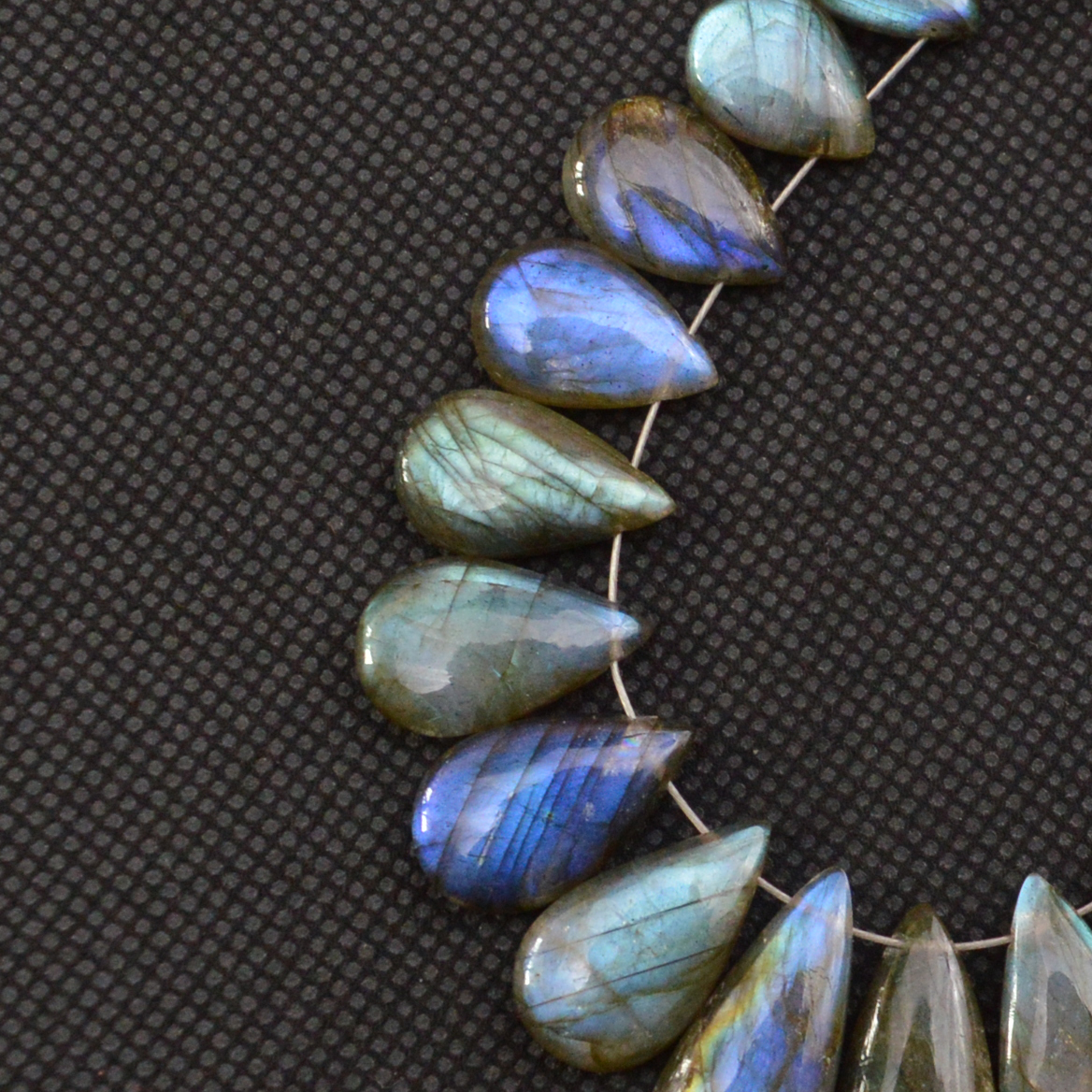20 Pcs 119 Cts Natural Labradorite Side Drill Tear Drop Briolette Healing Crystal 20x9 10x8mm 18600