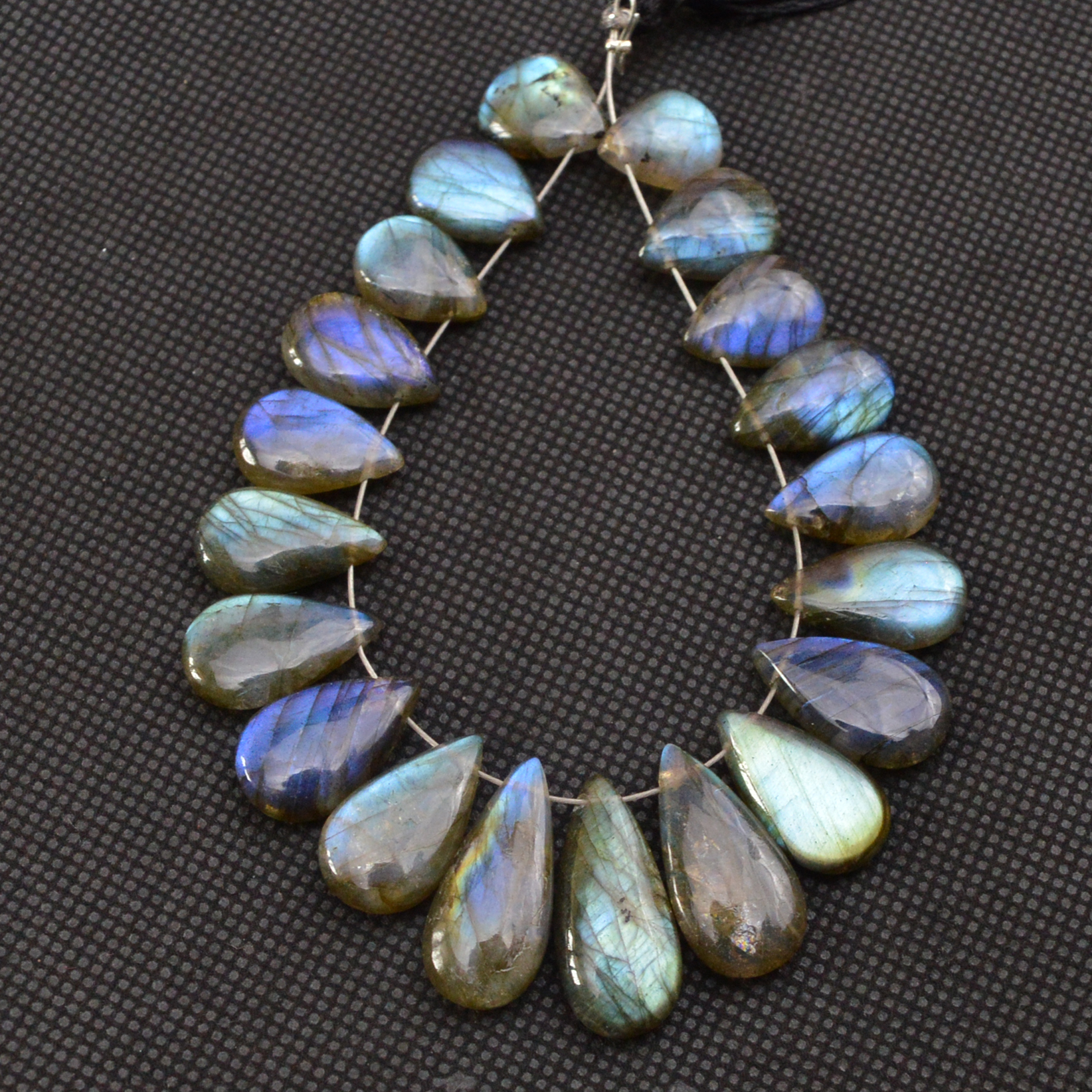 20 Pcs 119 Cts Natural Labradorite Side Drill Tear Drop Briolette Healing Crystal 20x9 10x8mm 18600