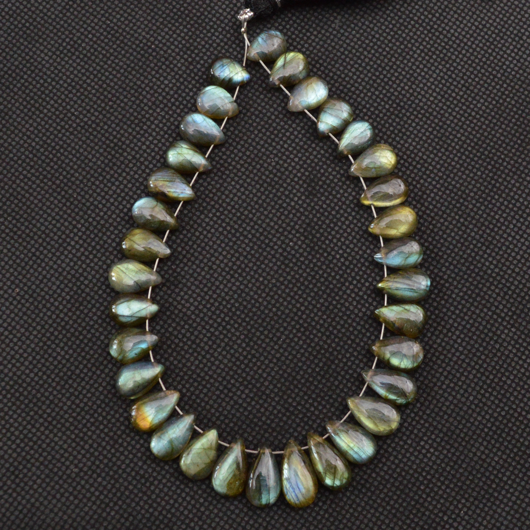 31 Pcs 102 Cts Natural Labradorite Side Drill Tear Drop Briolette Healing Crystal 12x5 10x5mm 18606