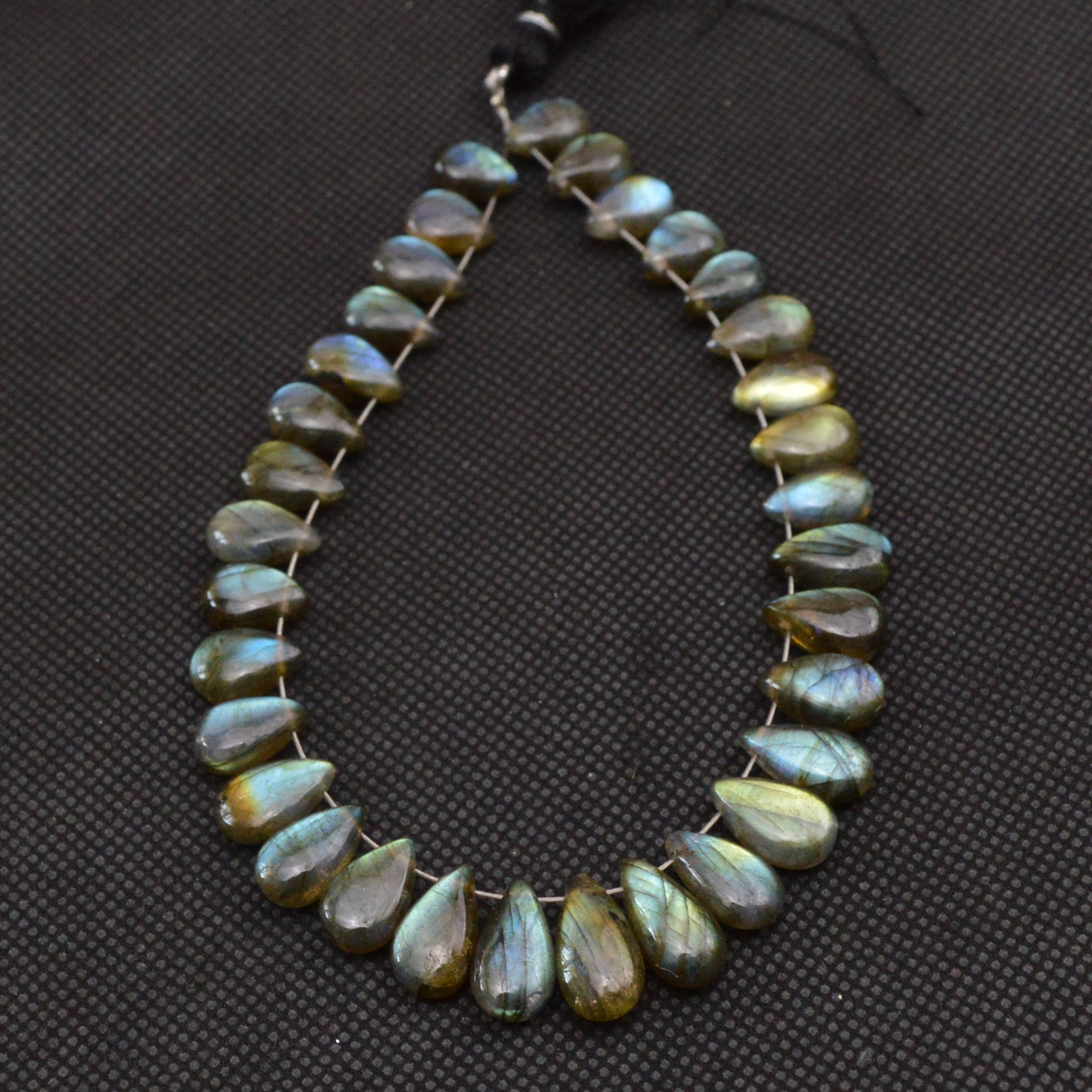 31 Pcs 102 Cts Natural Labradorite Side Drill Tear Drop Briolette Healing Crystal 12x5 10x5mm 18606