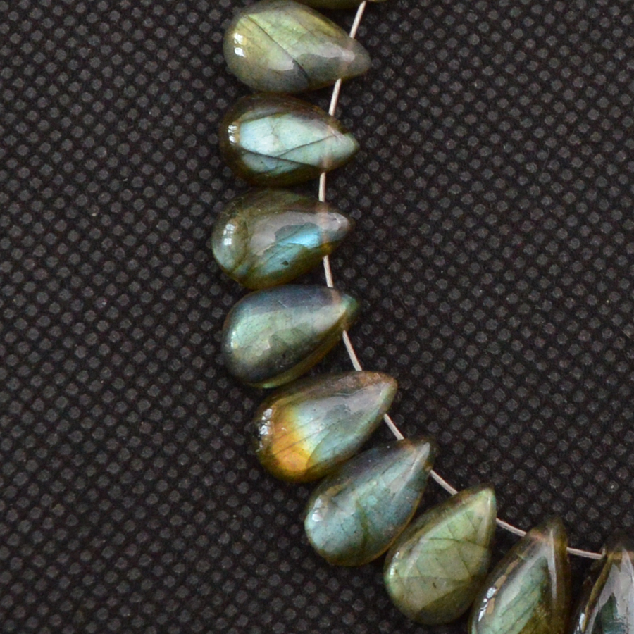 31 Pcs 102 Cts Natural Labradorite Side Drill Tear Drop Briolette Healing Crystal 12x5 10x5mm 18606