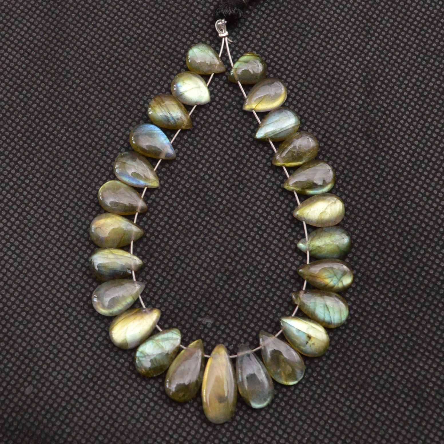 24 Pcs 62 Cts Natural Labradorite Side Drill Tear Drop Briolette Healing Crystal 15x5 9x5mm 18608
