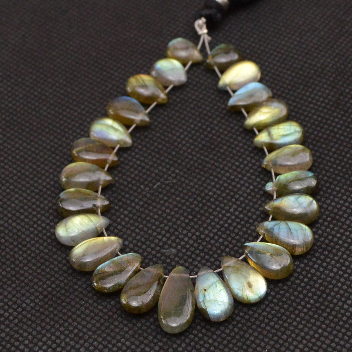 24 Pcs 62 Cts Natural Labradorite Side Drill Tear Drop Briolette Healing Crystal 15x5 9x5mm 18608