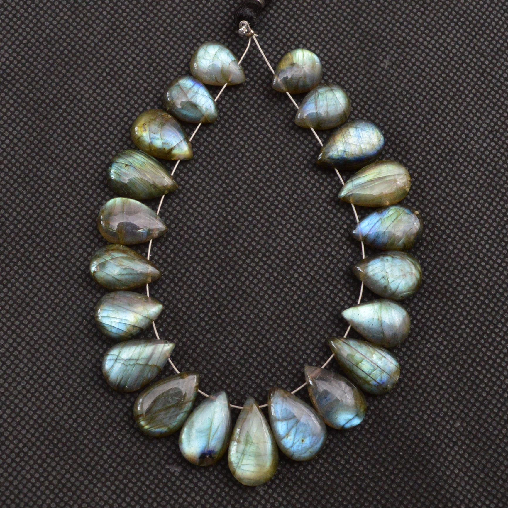 21 Pcs 135 Cts Natural Labradorite Side Drill Tear Drop Briolette Healing Crystal 16x10 10x9mm 18611